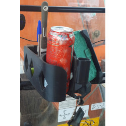 Cab Buddy Bravo Phone, Cup, and Cigarette Holder for Digger Hire and Construction Plant Drivers